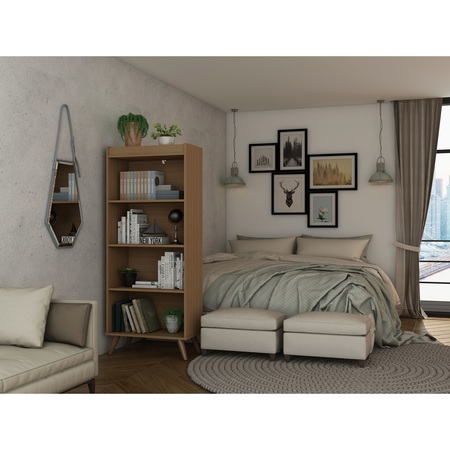 Manhattan Comfort Hampton 3- Piece Basic Home Office Set, Maple Cream 21PMC10